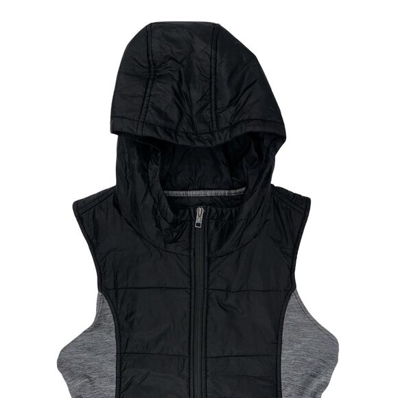The North Face Women's Vest Small Gray & Black Stretch Full Zip Hooded Pockets - Picture 4 of 10